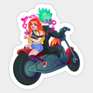 Witch and Ghost Rider Sticker